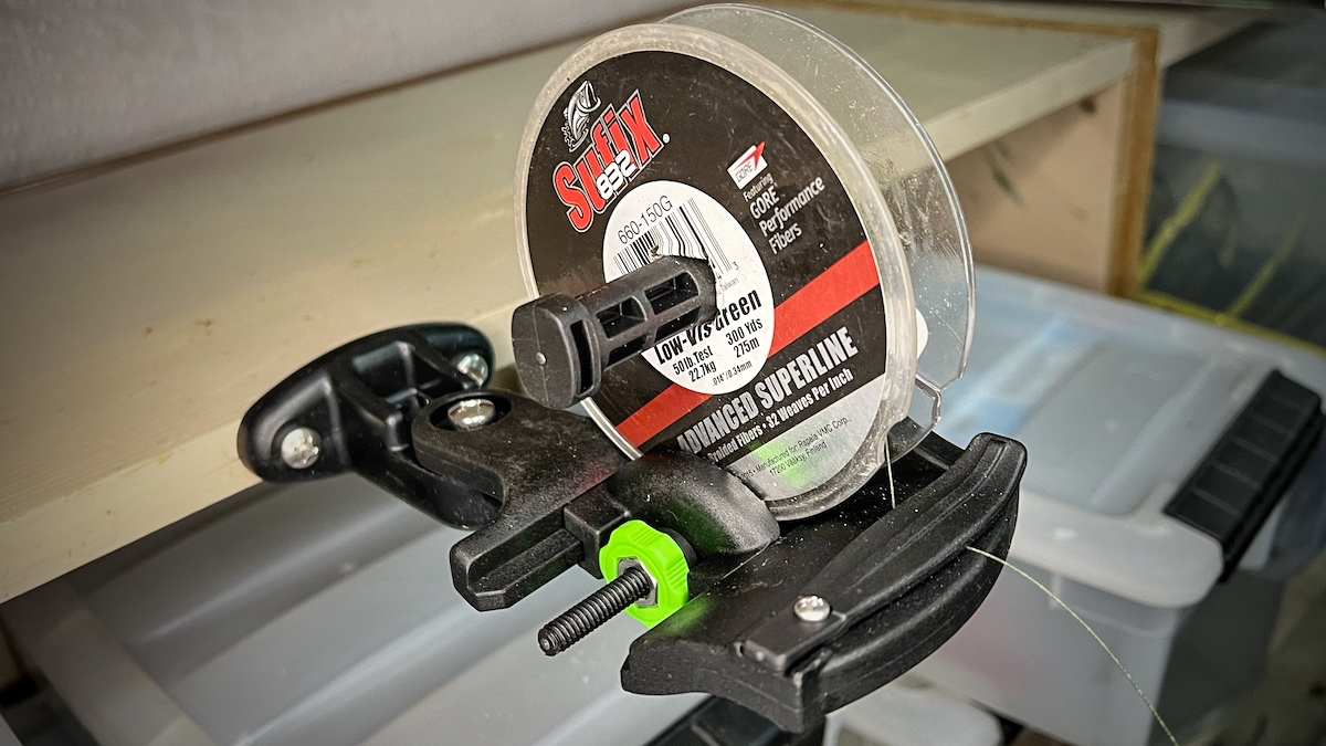 spooling a bass fishing reel